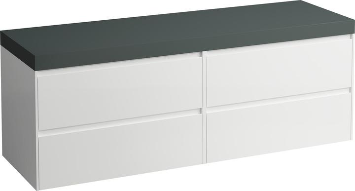 Produktbild Laufen Lani Waschtischplatte verkehrsgrau inkl. Unterschrank, ohne Ausschnitt, 1570x495x580mm, H4055 (157 x 49.50 x 58 cm)