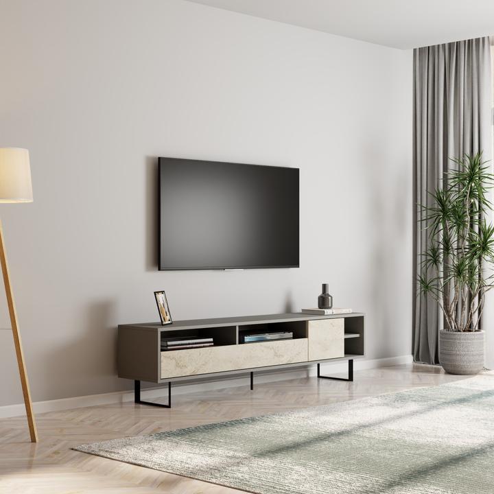 Actual product image Homitis Luga Travertine TV Stand (180 x 29.80 x 44.70 cm)