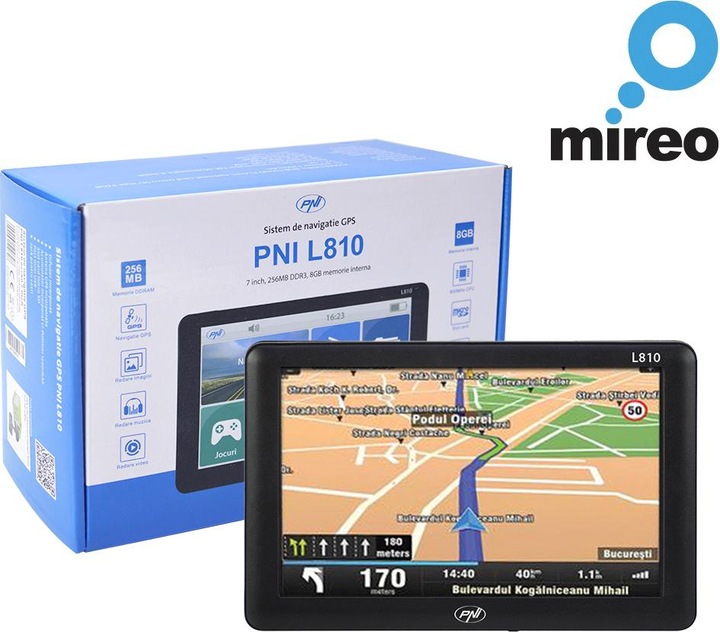 Produktbild PNI GPS-Navigationssystem L810 7-Zoll-Bildschirm, Europakarte Mireo Don't Panic + Lebenslange Karten (7")