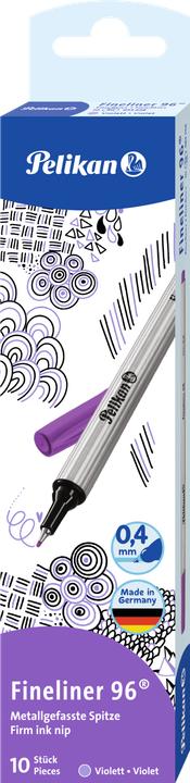 Produktbild Pelikan Fineliner 0,4mm 96 violett (Silber, Violett, 10 x)