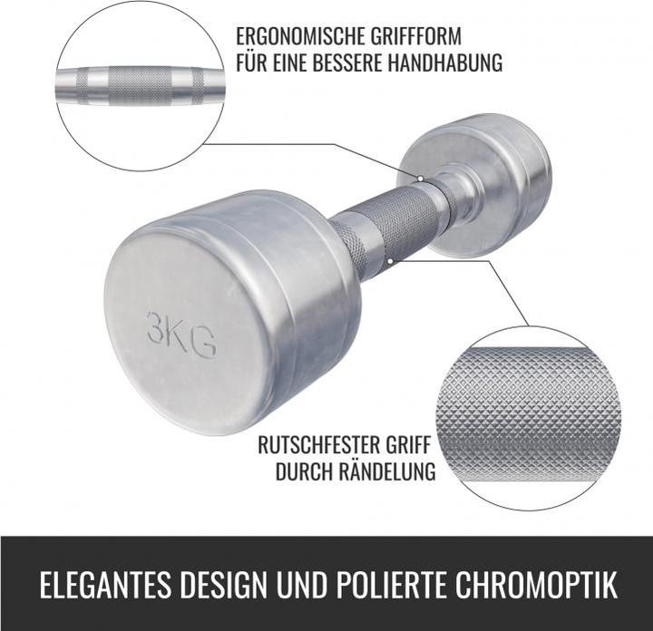 Produktbild Gorilla Sports Chrom Kurzhanteln (2 x 3 kg)