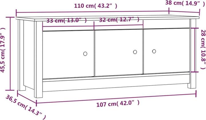 Produktbild vidaXL Schuhschrank (110 x 38 x 45.50 cm)
