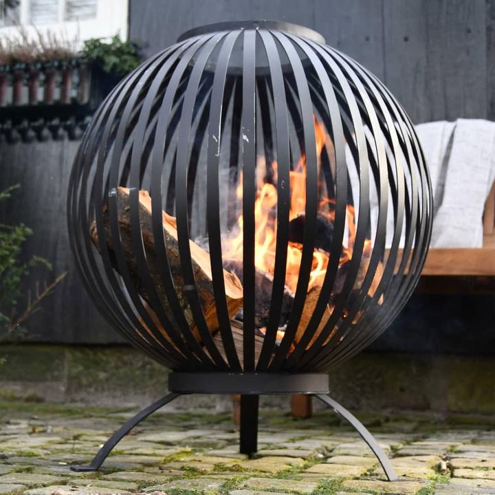 Immagine prodotto Esschert Design Ciotola di fuoco a strisce, Ø 59,2 cm, Nero (59.20 cm)