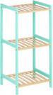 Actual product image Berilo square shelf 3 shelves bamboo mint (30.20 x 35.20 x 70 cm)