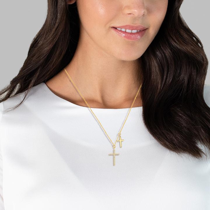 Produktbild Eastside Damen Kreuz Edelstahl Zirkonia gelbgold 52,0 cm - 15162 (Edelstahl)