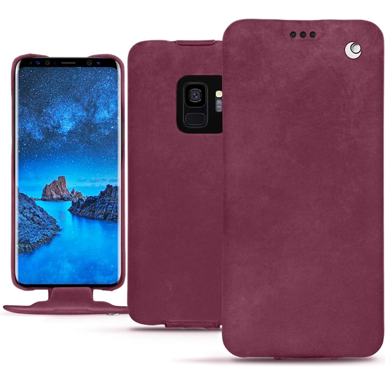 Noreve Lederschutzhülle vertikal (Samsung Galaxy S9), Smartphone Hülle, Violett