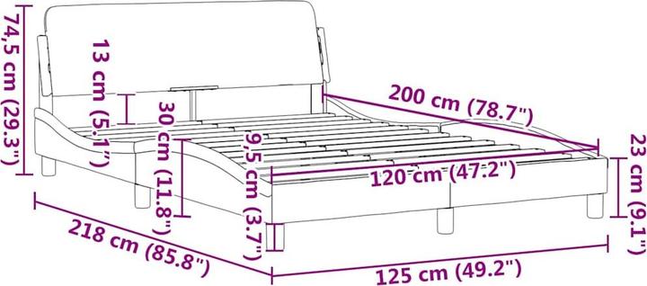 Image du produit vidaXL Bettgestell (120 x 200 cm)
