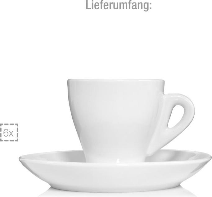 Immagine prodotto Sänger Geschirr Set di tazze per espresso Florence con piattini, set di 12 pezzi in porcellana (12 Pezzo/i)
