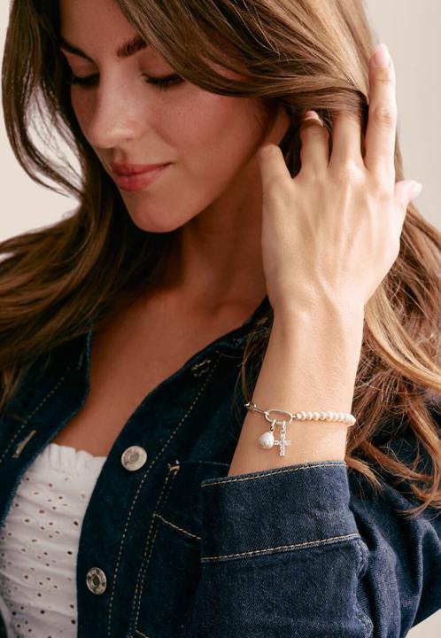 Image du produit Thomas Sabo Charm-Anhänger Kreuz mit weissen Steinen Connect Silber (Argent Sterling)