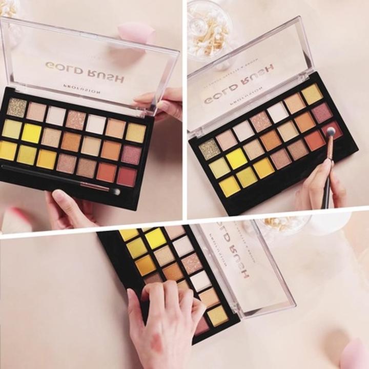 Actual product image Profusion Eyeshadow Palette palette 21 eye shadows with Gold Rush brush (Gold Rush)