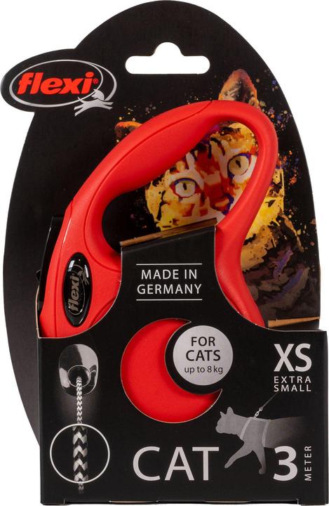 Actual product image Flexi Retractable leash NEW CLASSIC CAT XS, 3 m red rope (XS, Cat, General)