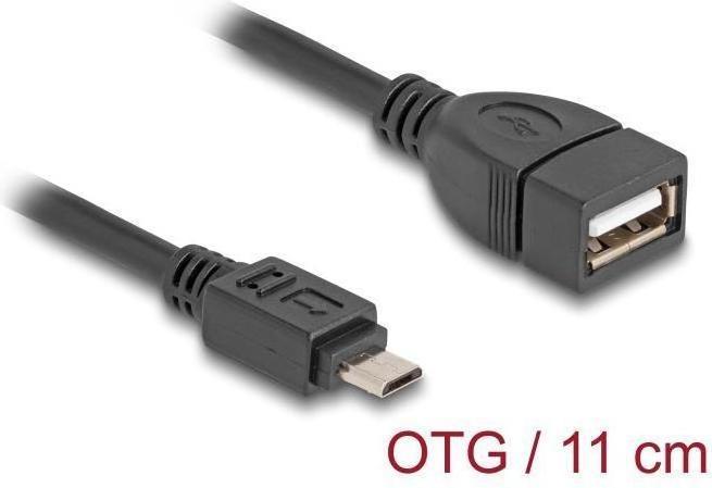 Image du produit Delock Câble USB 2.0 OTG type micro-B mâle vers type-A femelle (0.11 m, USB 2.0)