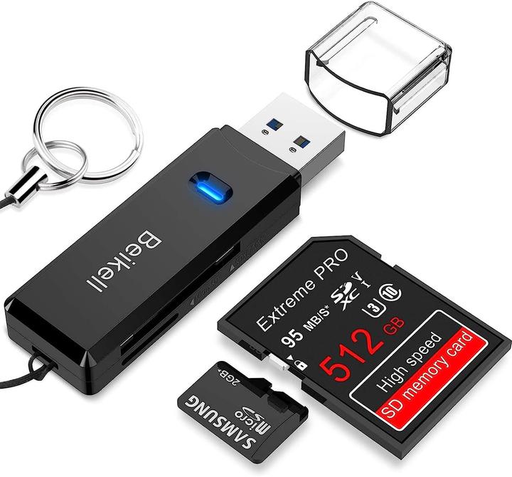 Immagine prodotto Beikell Lettore di schede 2-in-1 MiniPro (USB 3.0)