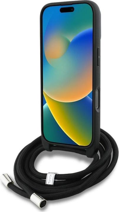 Produktbild Karl Lagerfeld Case Crossbody Grained Pattern & Logo for iPhone 16 Pro Max grey