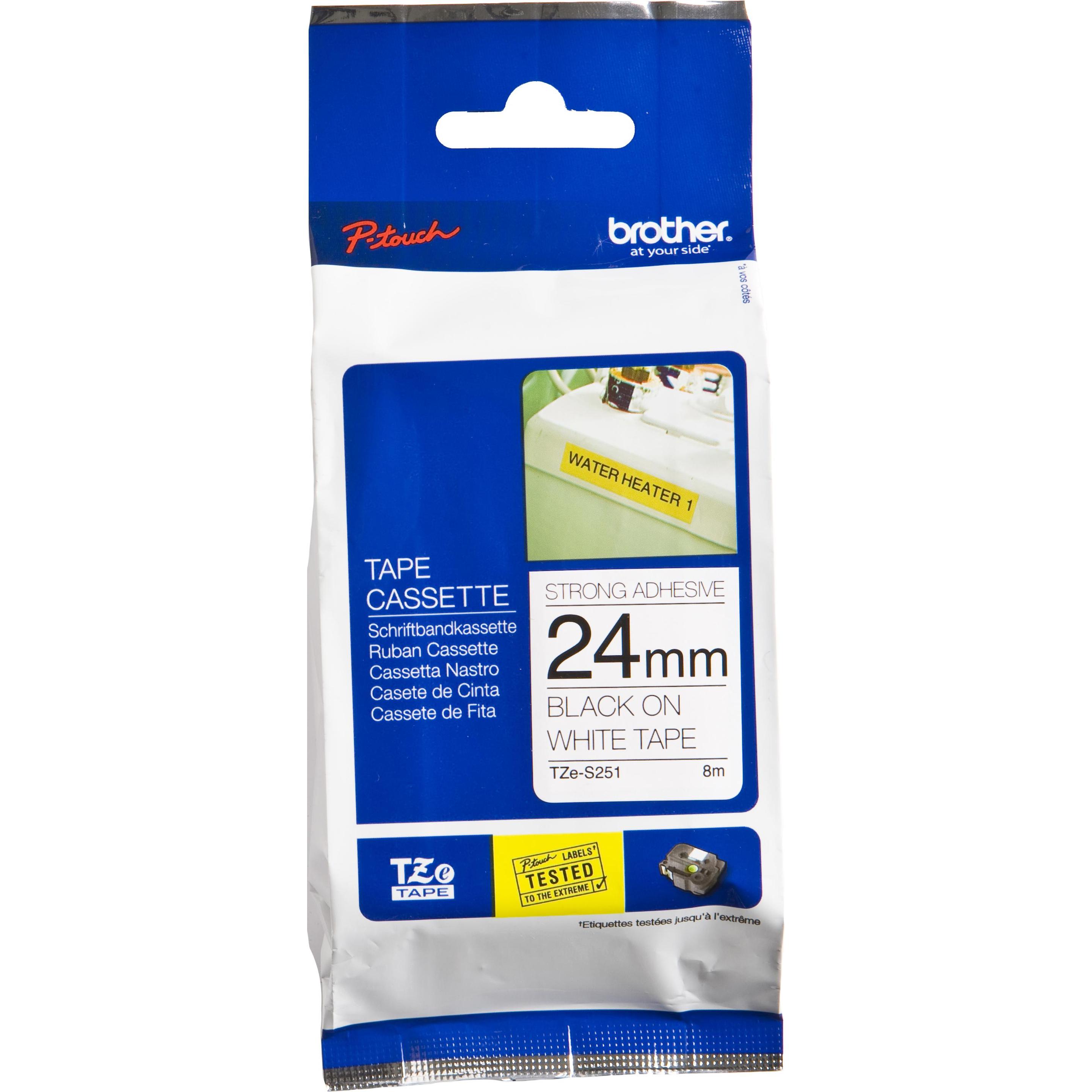 Brother, Beschriftungsband, Tze-S251 (2.40 cm, Schwarz, Weiss)