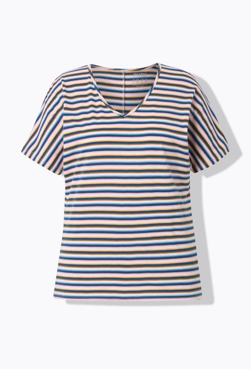 Produktbild Ulla Popken Schlafshirt, Ringel, V-Ausschnitt, Halbarm (54, 56)