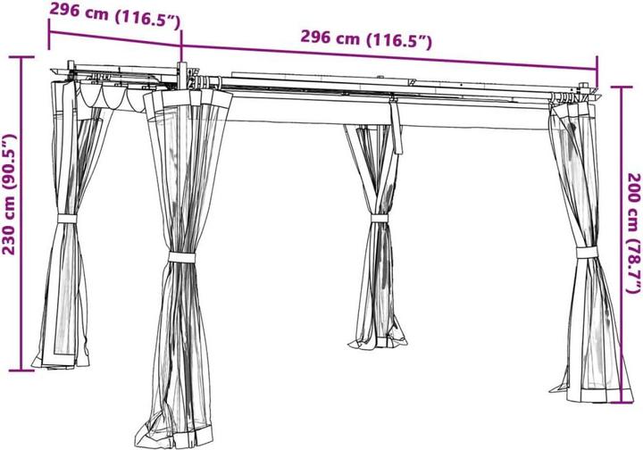 Image du produit vidaXL Pavillon (296 cm, 296 cm)