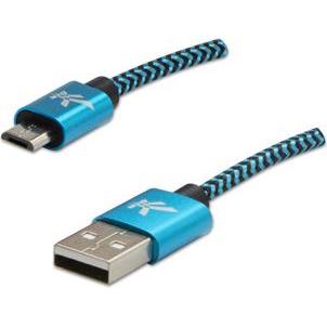 Logo Cavo USB USB-A - microUSB 2 m Czarno-niebieski (2 m, USB 2.0), Cavo USB