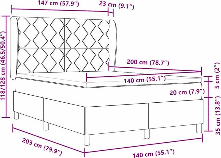 Immagine prodotto vidaXL Boxspringbett (140 x 200 cm)