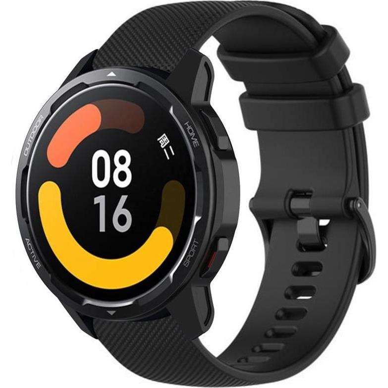Strap-it Silikonarmband (Silikon, Xiaomi Mi Watch), Uhrenarmband, Schwarz