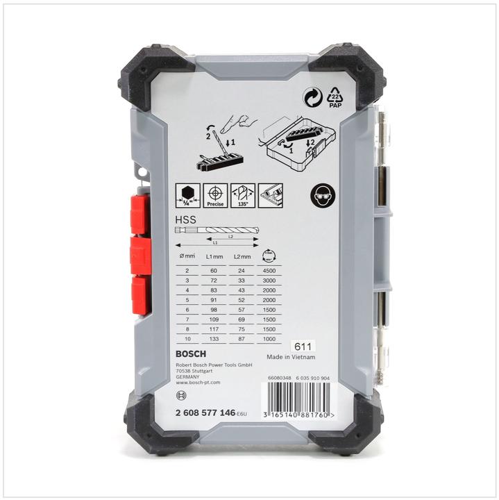 Produktbild Bosch Professional Zubehör PRO Metal HSS-G Impact Spiralbohrer-Set, 8-tlg. (3,0)