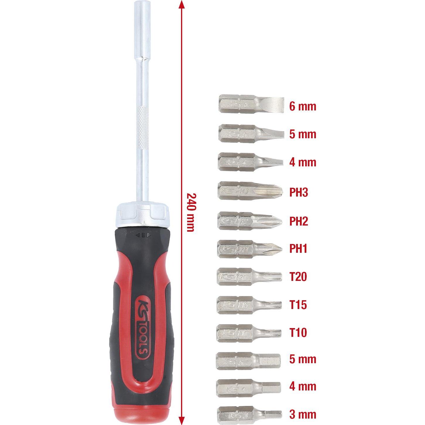 Thumbnail - KS Tools, Schraubenzieher, 12 in 1 Ratschen-Bit-Schraubendreher