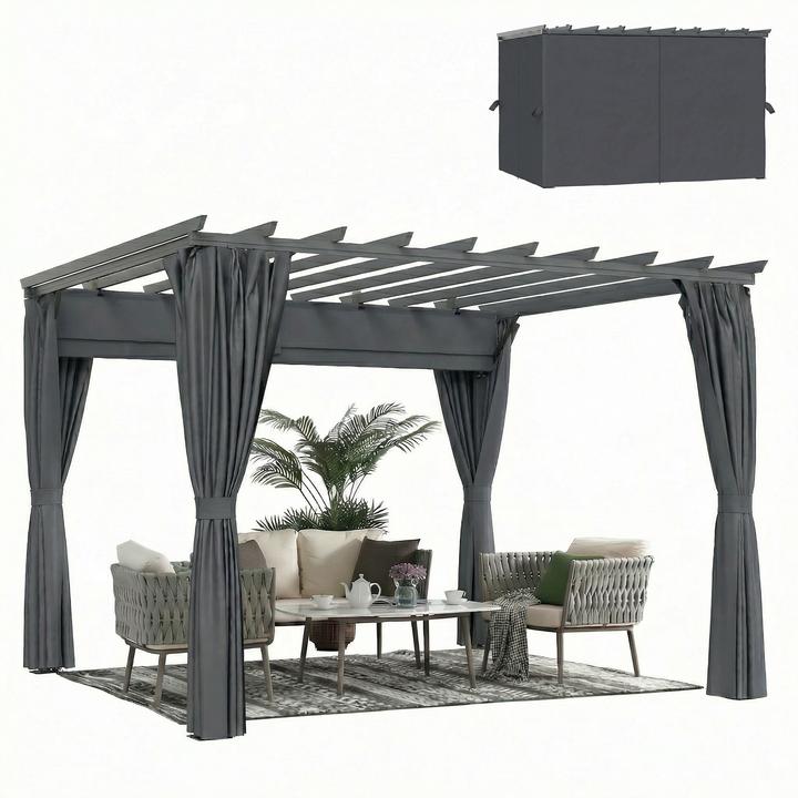 Image du produit Outsunny Pergola Aluminium, Polyester Dunkelgrau (357 cm, 293 cm)