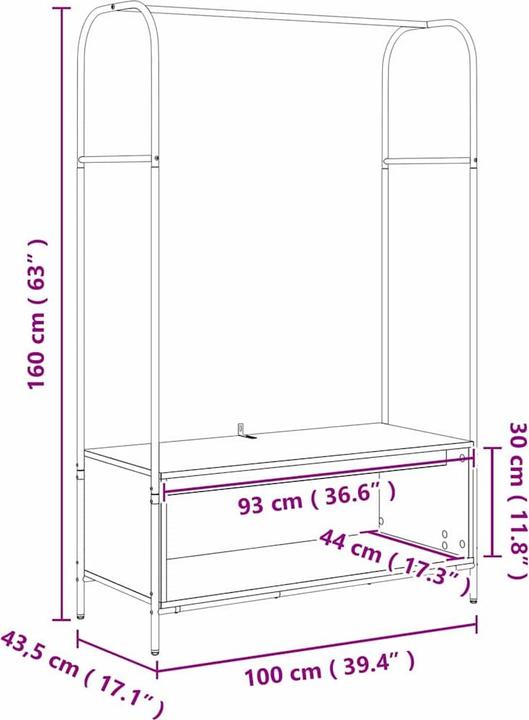 Produktbild vidaXL Kleiderständer