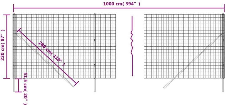 Immagine prodotto vidaXL Maschendrahtzaun