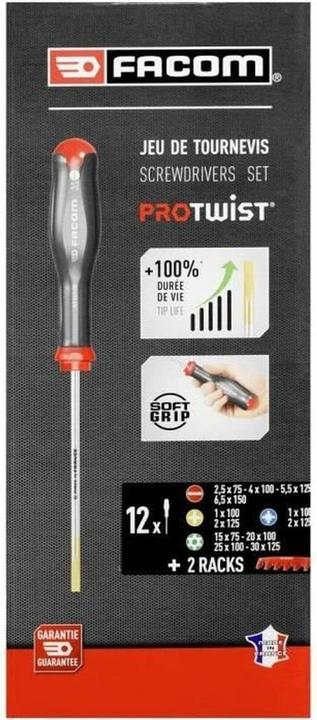 Image du produit Facom Tournevis PROTWIST, Pozidrive, jeu de 12 pièces