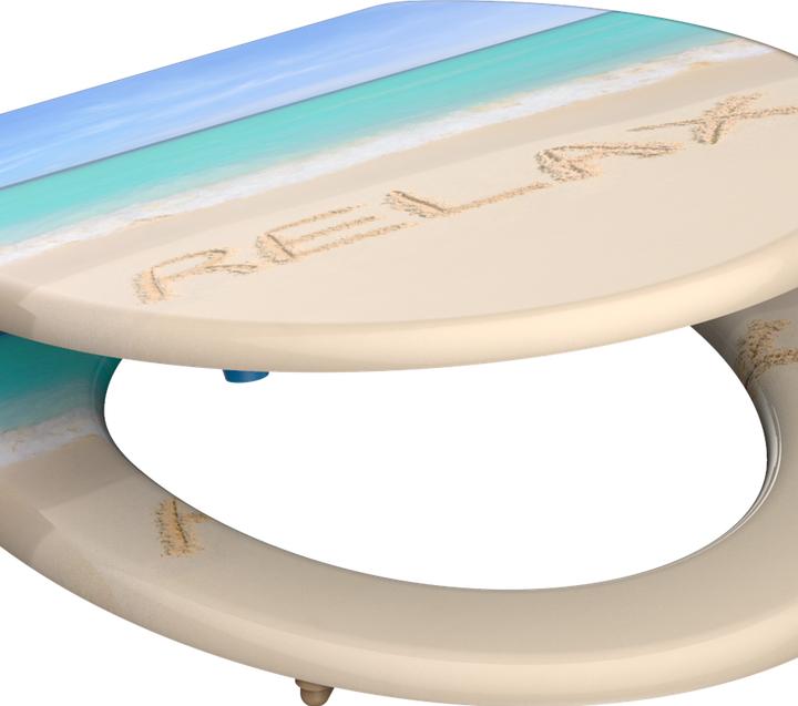 Actual product image Schütte WC seat wood MDF WC seat RELAX soft-close 80131 Beach
