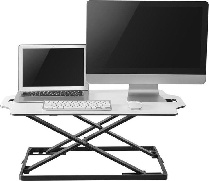 Actual product image Ergo Office Ultra-thin desktop converter, stand for work while sitting or standing, white, with gas