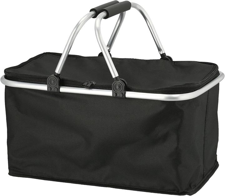 Actual product image Novaliv Einkaufskorb faltbar mit Kühlfunktion 30 Liter SCHWARZ Isolierkorb mit gepolsterten Tragegri