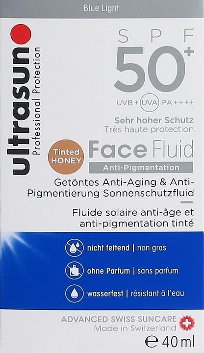 Energie-Label Ultrasun Face Fluid Anti-Pigment SPF50+ tinted 40 ml (Sonnencreme Gesicht, SPF 50, 40 ml)