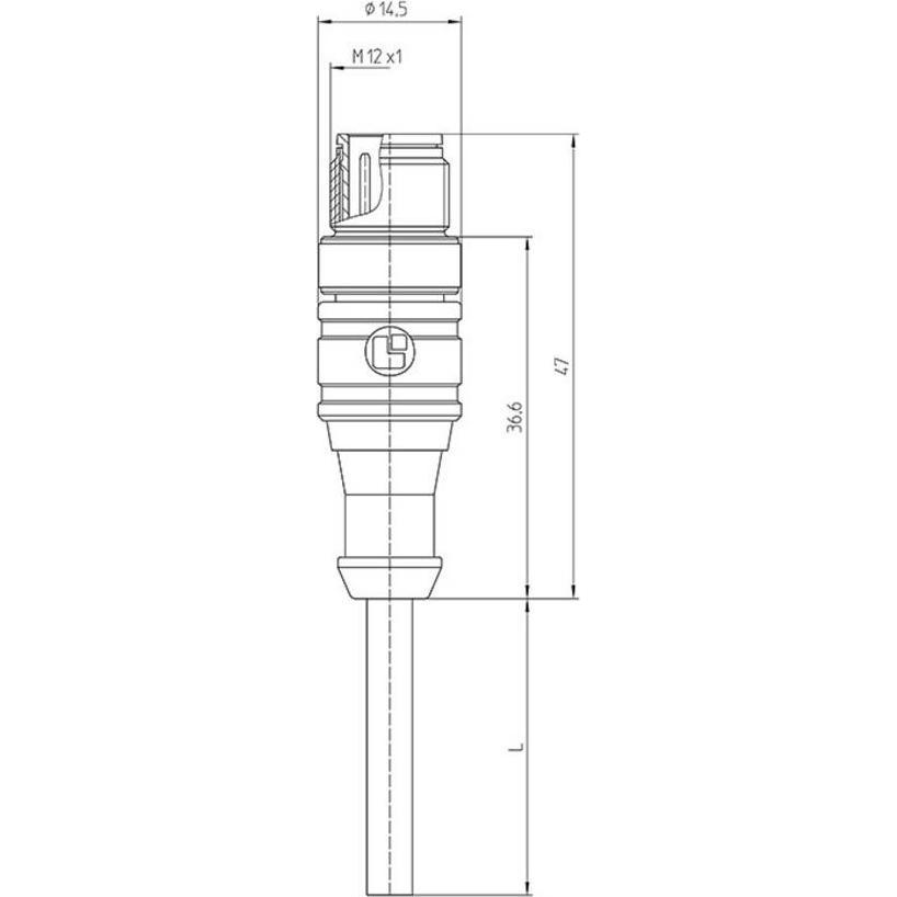 Thumbnail - Lutronic 1086 Sensor-/Aktor-Steckverbinder, konfektioniert M12 Stecker, gerade 5, Elektronikkabel + Stecker, Schwarz
