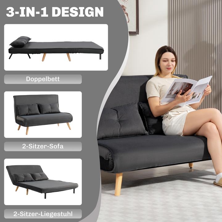 Produktbild Homcom Schlafsofa Polyester Dunkelgrau