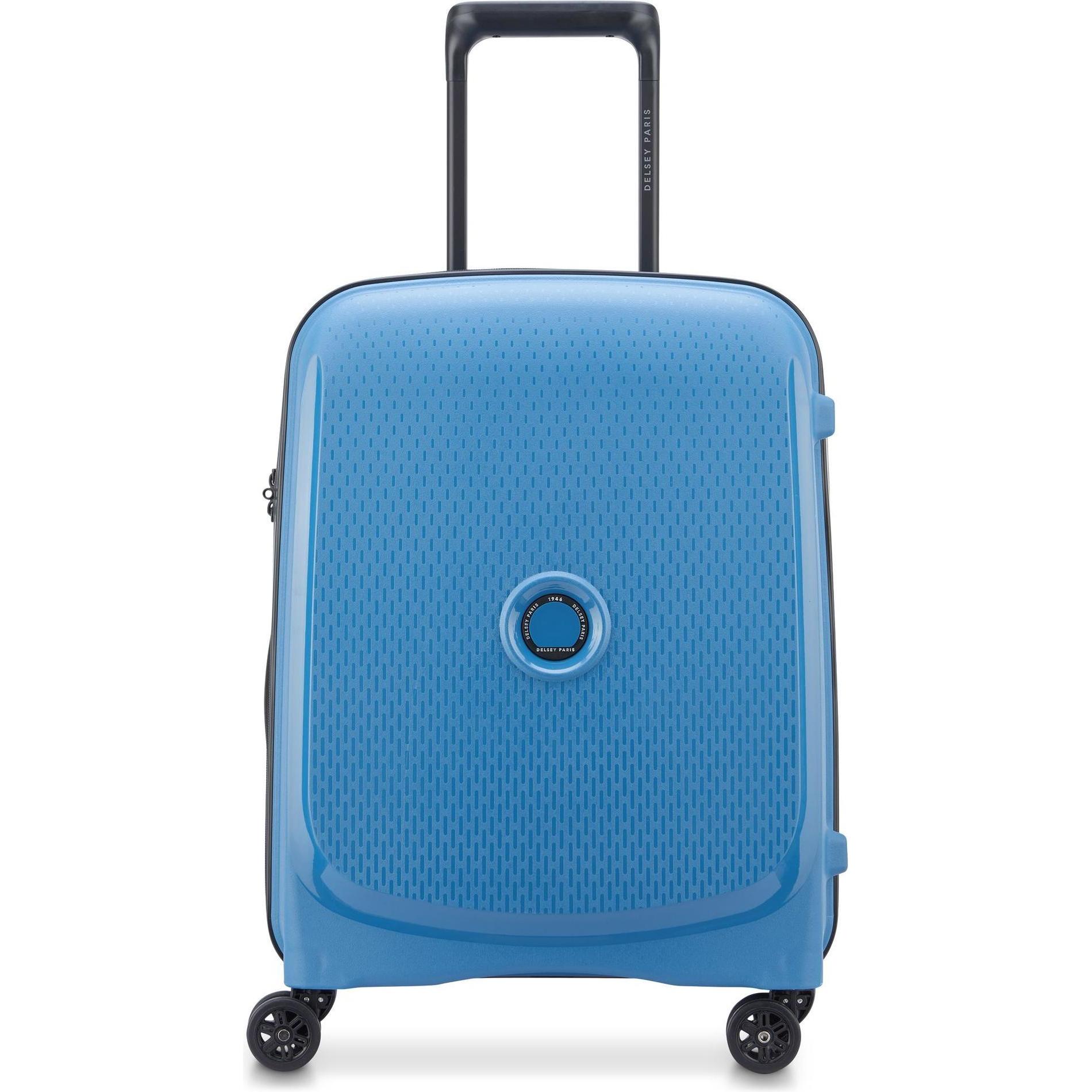 Delsey Blu Carrello Da Cabina Belmont Plus A 4 Ruote 55 Cm, Valigia,