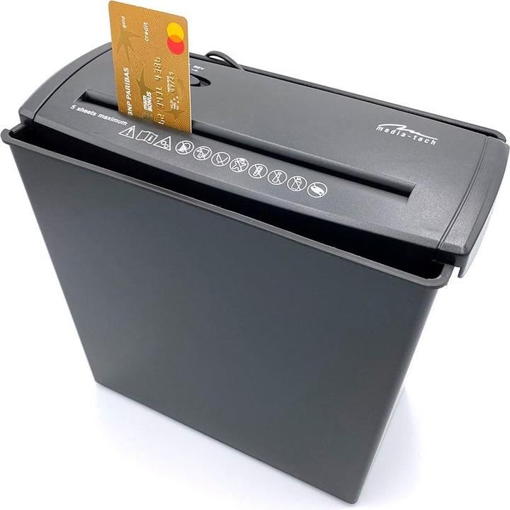 Actual product image Media-Tech Document shredder SHREDDER MT215, paper, foil, CD / DVD, credit cards (Strip cut)
