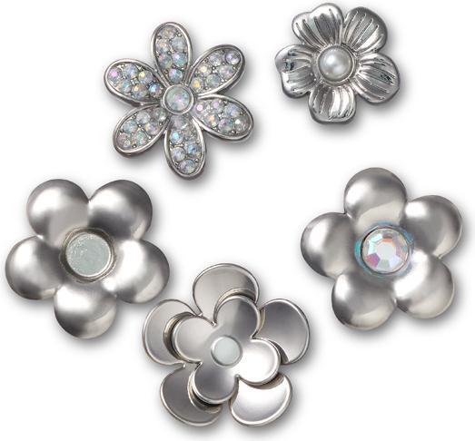 Actual product image Crocs Monochrome Slvr Flwrs/5 Pack (One size)