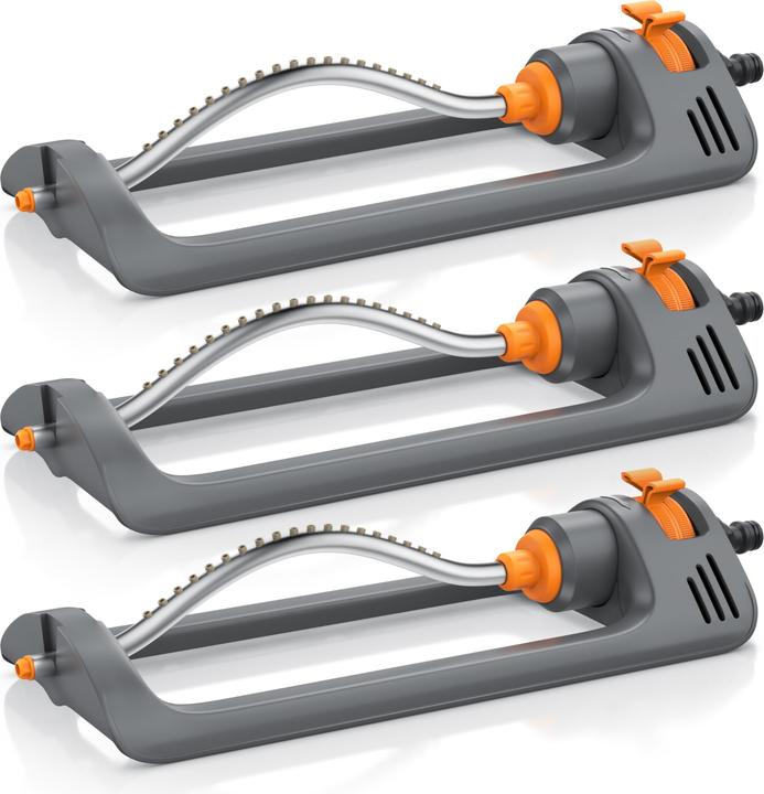 Image du produit Brandson 3x Viereckregner, Rasensprenger, Oszillations-Regner, bis 153 m², 14 m Reichweite, Rasenbewässerung (Arroseur carré)