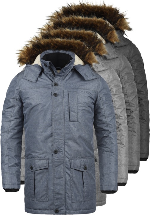 Image du produit Solid Octavus Manteau D'Hiver À Capuche Avec Peau De Mouton Parka D'Hiver Veste Longue Pour Homme (XL)
