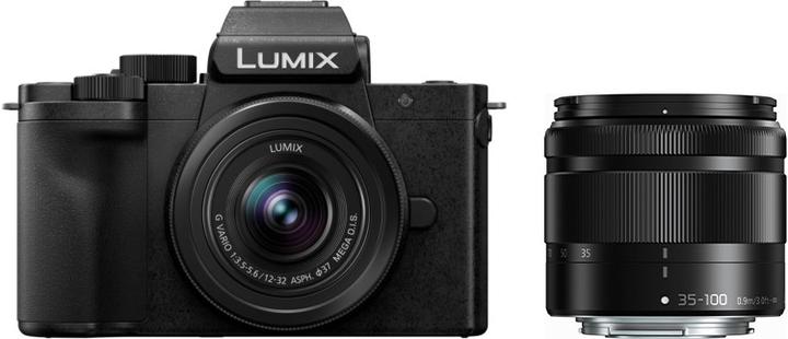 Productafbeelding Panasonic Lumix DC-G100 + 12-32mm f/3.5-5.6 + 35-100mm f/4.0-5.6 (12 - 32 mm, 20.30 Mpx, 4/3)