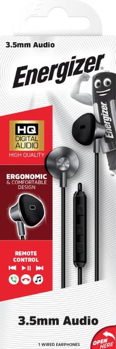 Image du produit Energizer Ecouteurs filaires - 3.5mm - type Earbud, noir (Filaire)