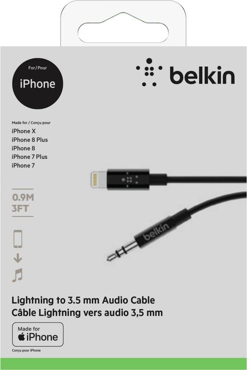 Produktbild Belkin 3.5 mm Klinke – Lightning (0.90 m, Lightning)