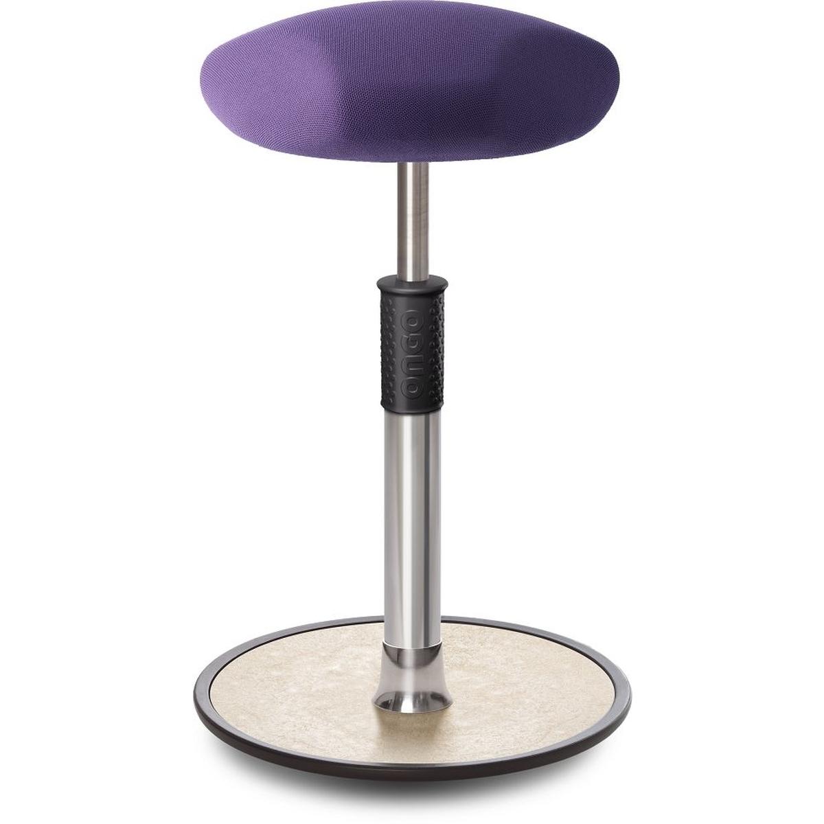 Ongo, Bürostuhl, Sitz- Stehhocker Free Tall Triangel Gestrick Lila chrom /cremeweiss