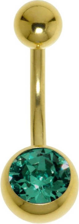 Produktbild Bijouteria Bauchpiercing (Chirurgenstahl 316L, PVD Beschichtung (goldfarbig), Premium Kristall)
