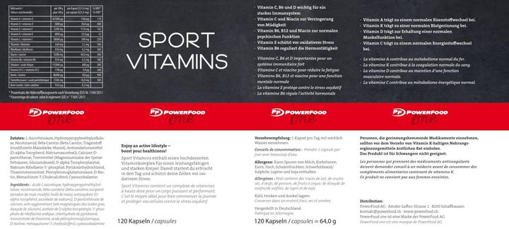 Image du produit Powerfood Vitamines pour le sport (120 pièce(s), Capsules, 521 g)