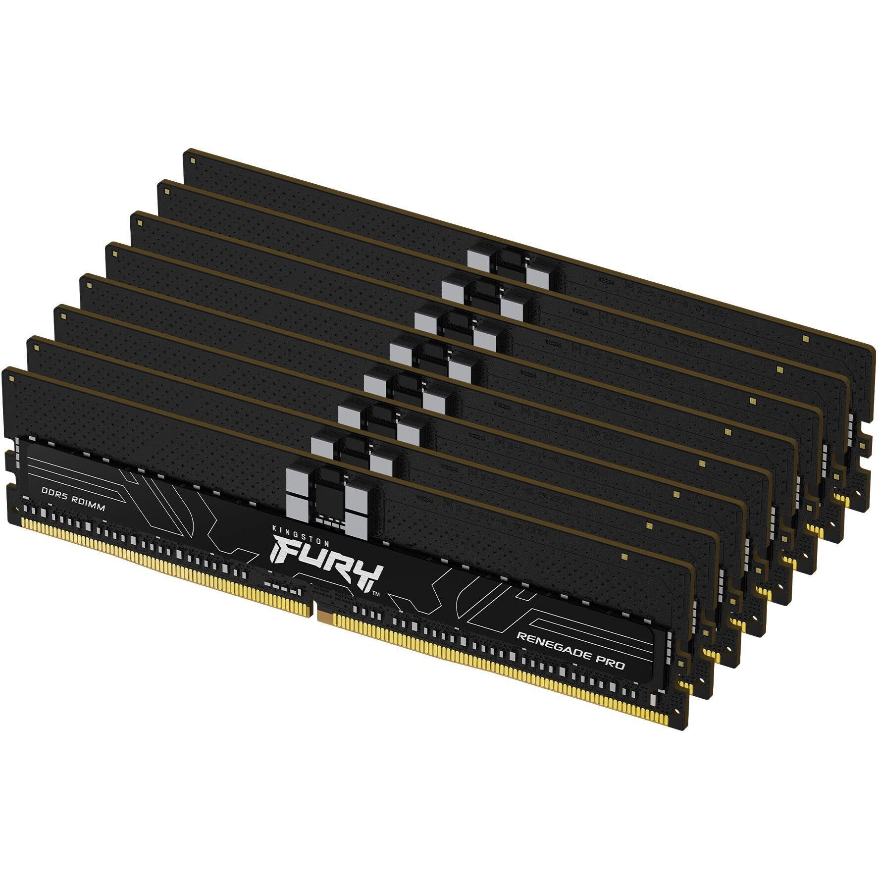 Kingston Fury Renegade Pro EXPO 256GB Kit (8 x 32GB), DDR5, 6400MT/s, CL32, Overclockable, ECC, AMD EXPO, RDI (8 x 32GB,...
