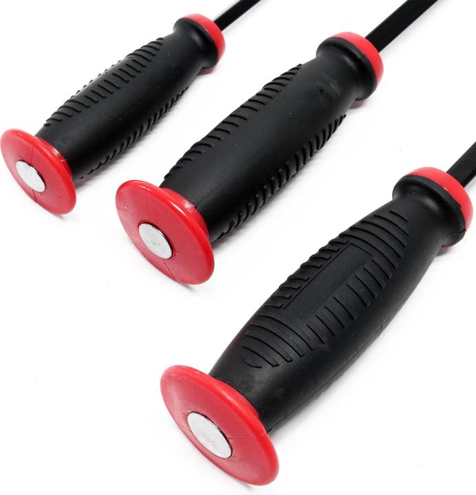 Actual product image Wiltec Crowbar Set with 3 Pry Bars approx. 20-45cm of Heat-Treated Carbon Steel with Plastic Handle