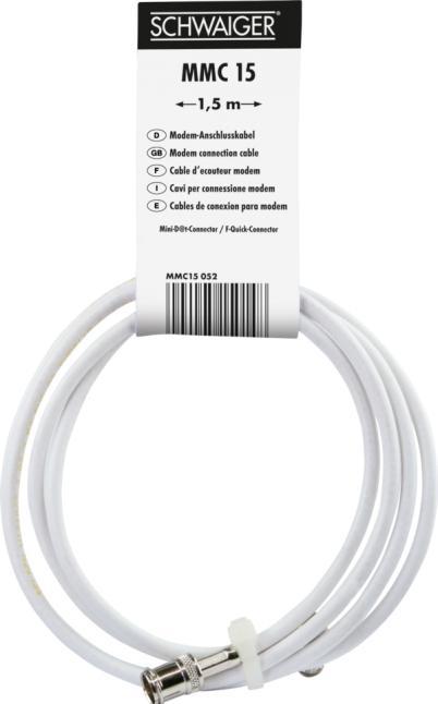 Actual product image Schwaiger 1.5m modem connection cable FC: Mini-Dat Connector (90 dB, Antenna cable)